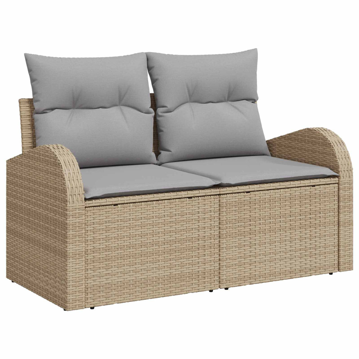 Set sofe 6 kom. Bež i svijetlo siva Poli Rattan i čelik
