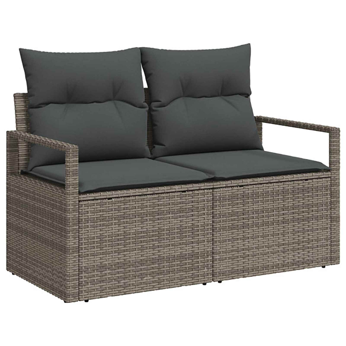 Set sofe 6 kom. Siva i tamno siva Poli Rattan i čelik