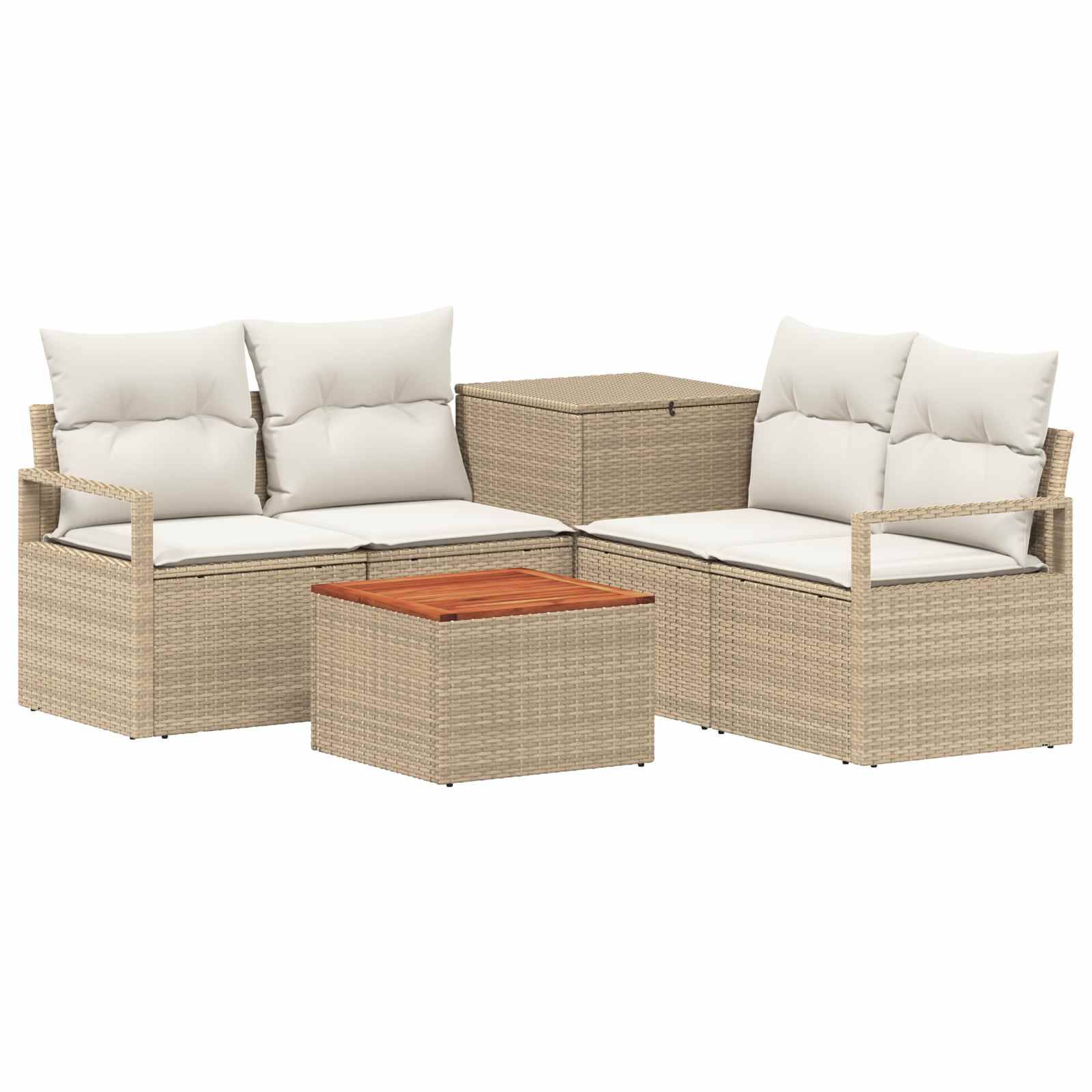 Set sofe 6 kom. Bež i krem bijela Poli Rattan i čelik