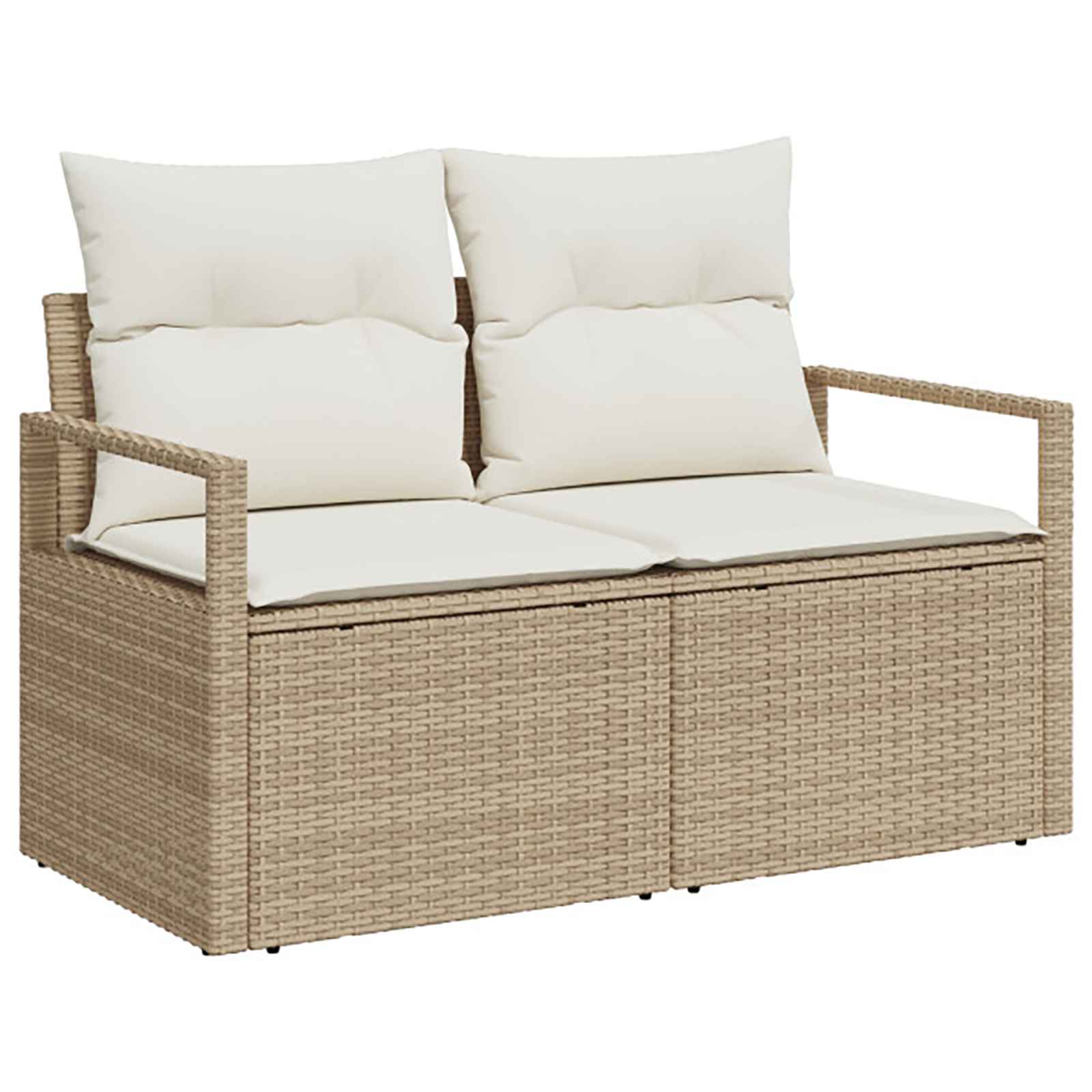 Set sofe 6 kom. Bež i krem bijela Poli Rattan i čelik