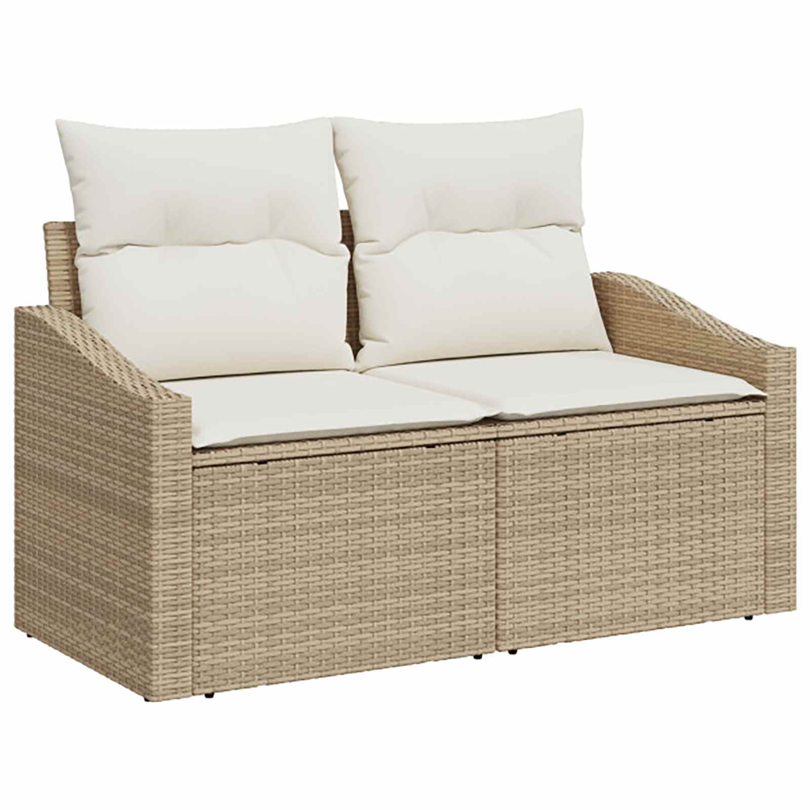 Set sofe 6 kom. Bež i krem bijela Poli Rattan i čelik