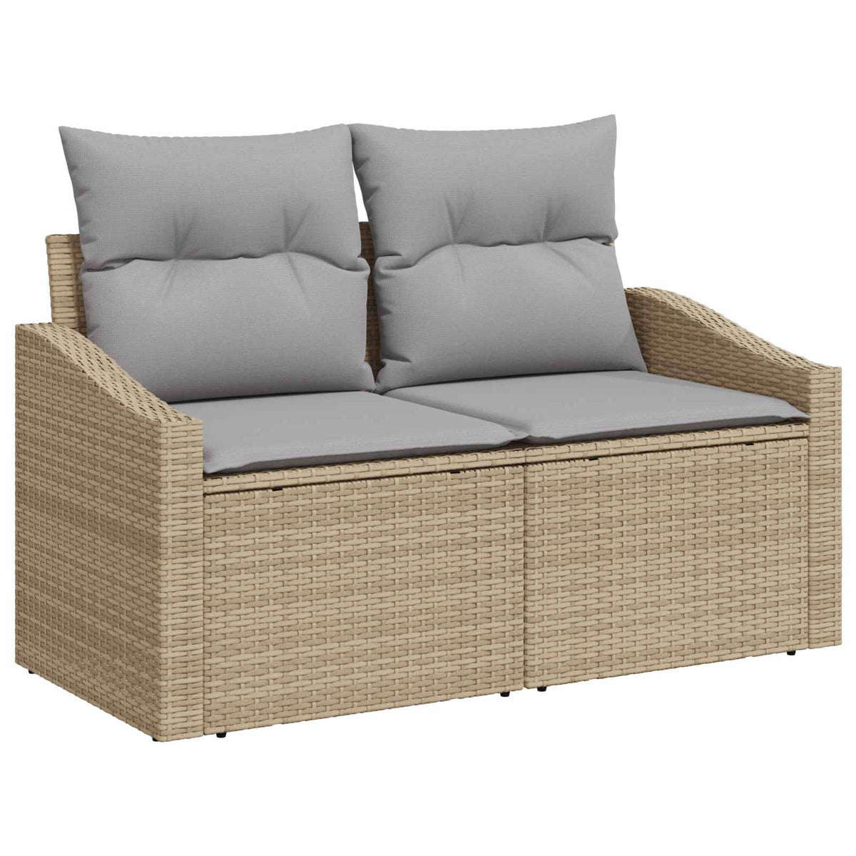 Set sofe 6 kom. Bež i svijetlo siva Poli Rattan i čelik