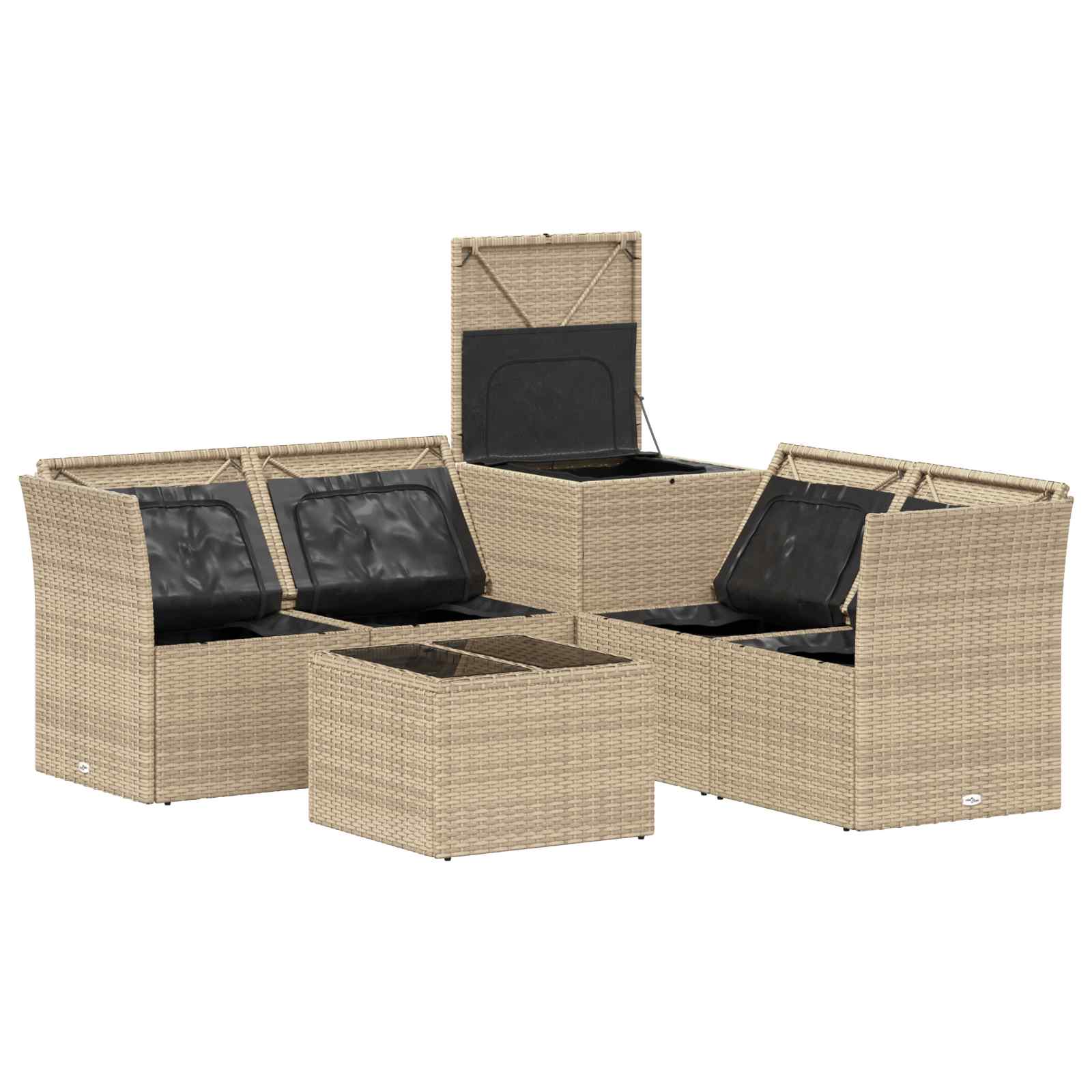 Set sofe 6 kom. Bež i krem bijela Poli Rattan i čelik
