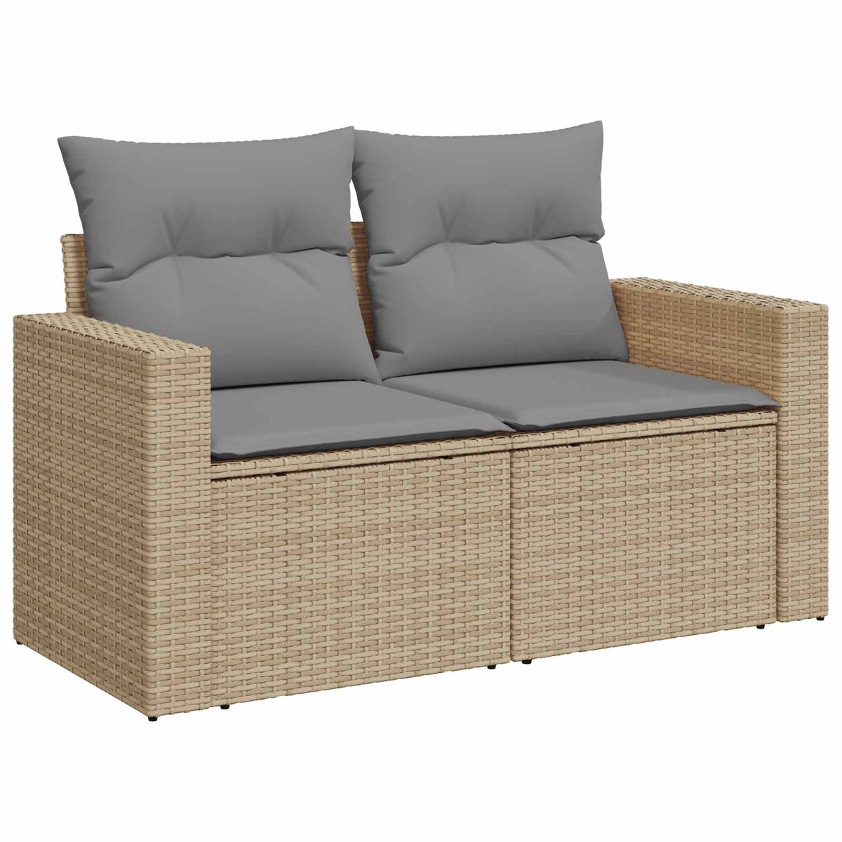 Set sofe 6 kom. Bež i svijetlo siva Poli Rattan i čelik