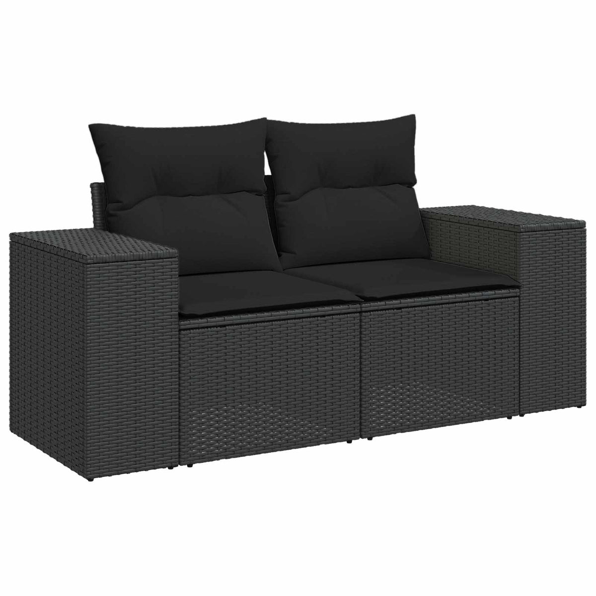 Set sofe 6 kom. Crna Poli Rattan i čelik