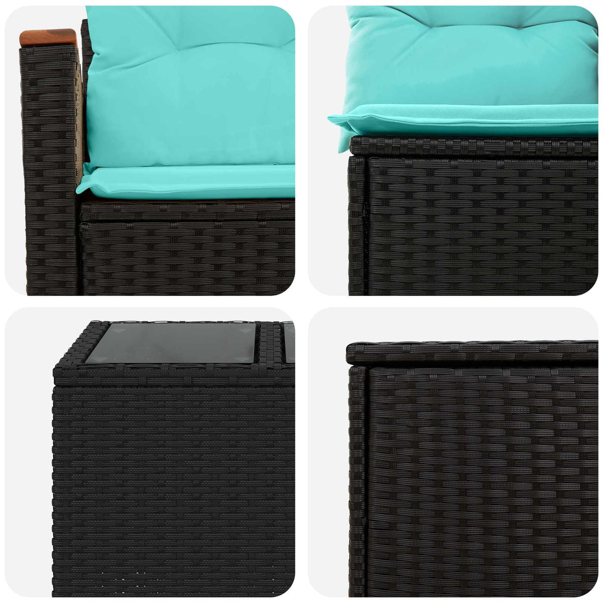 Set sofe 6 kom. Crna i Plava 55 x 55 x 37 cm
