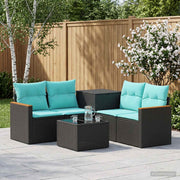Set sofe 6 kom. Crna i Plava 55 x 55 x 37 cm