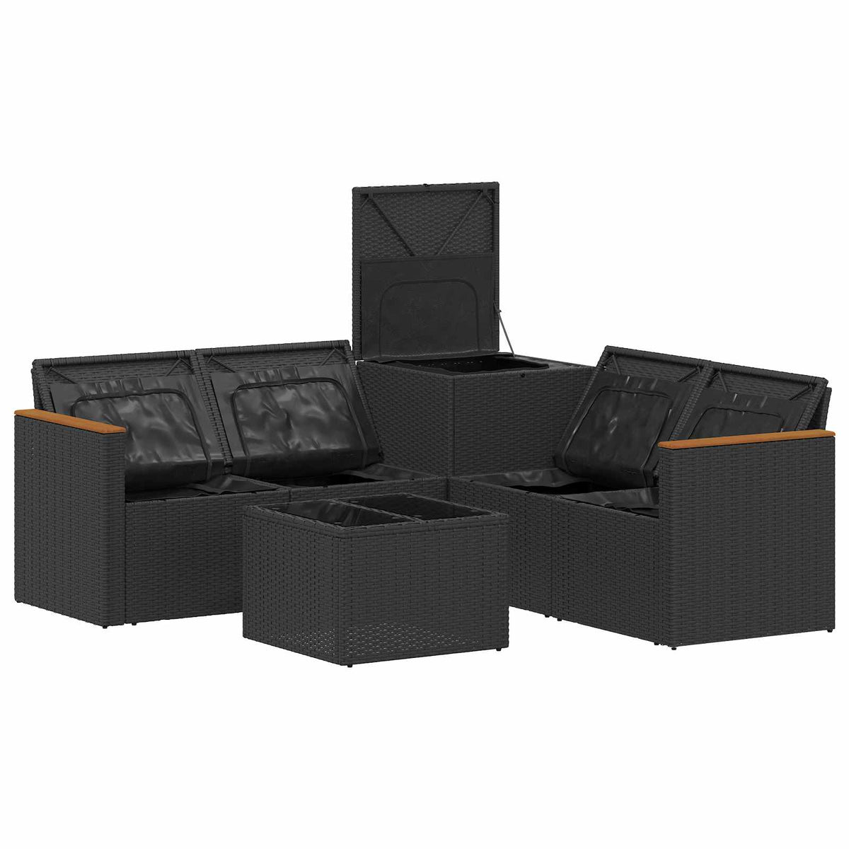 Set sofe 6 kom. Crna i Plava 55 x 55 x 37 cm