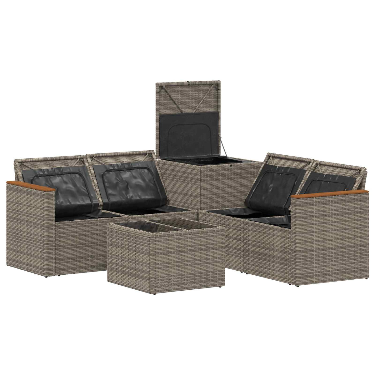Set sofe 6 kom. Siva i tamnoplava 55 x 55 x 37 cm