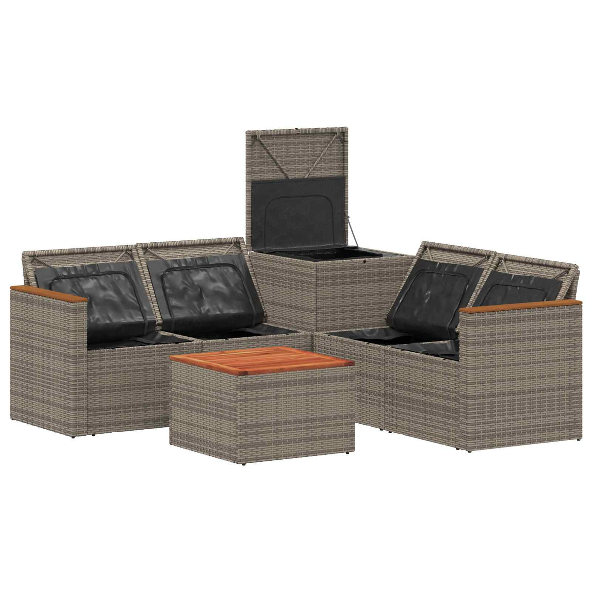 Set sofe 6 kom. Siva i tamnoplava 55 x 55 x 37 cm
