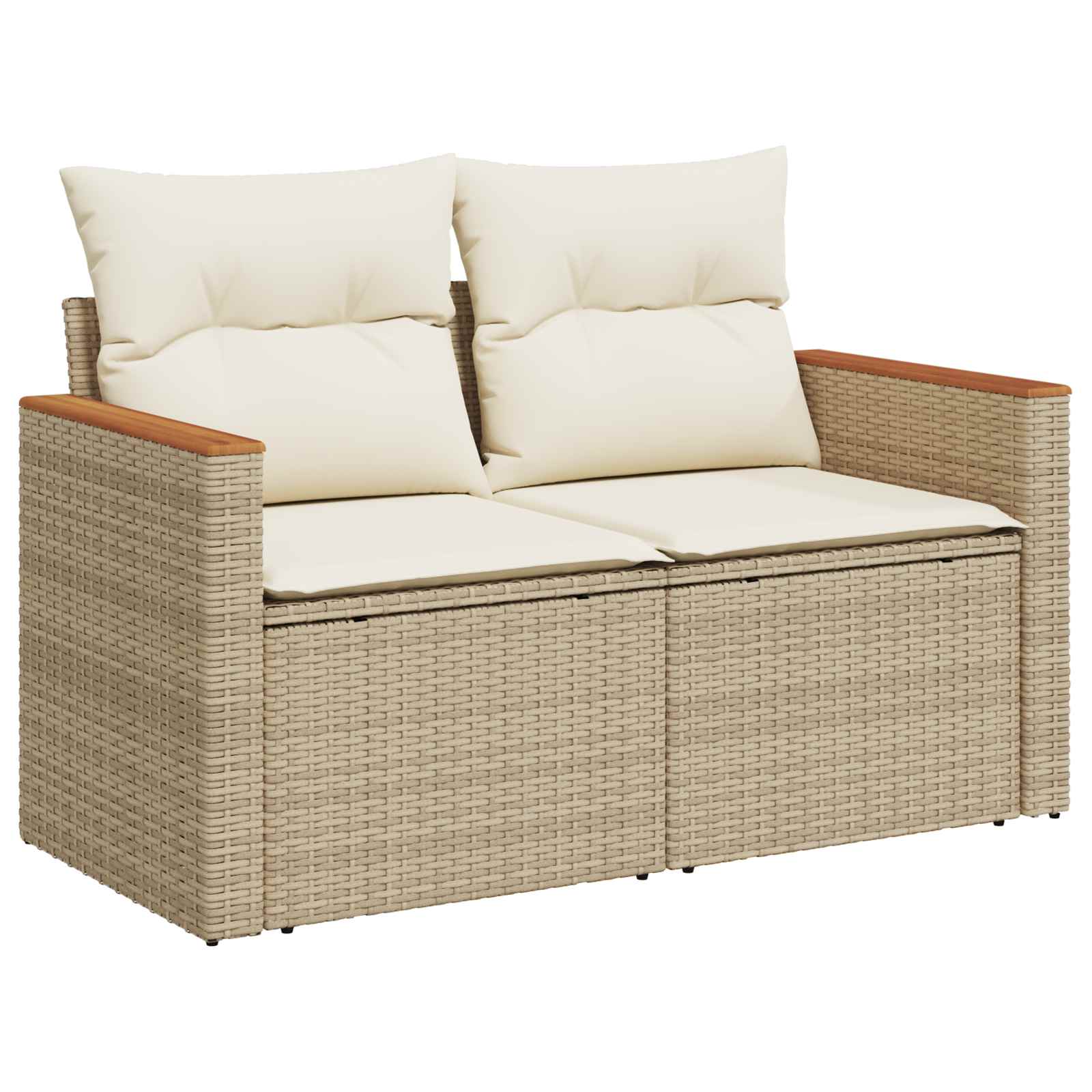 Set sofe 6 kom. Bež i krem bijela Poli Rattan i čelik