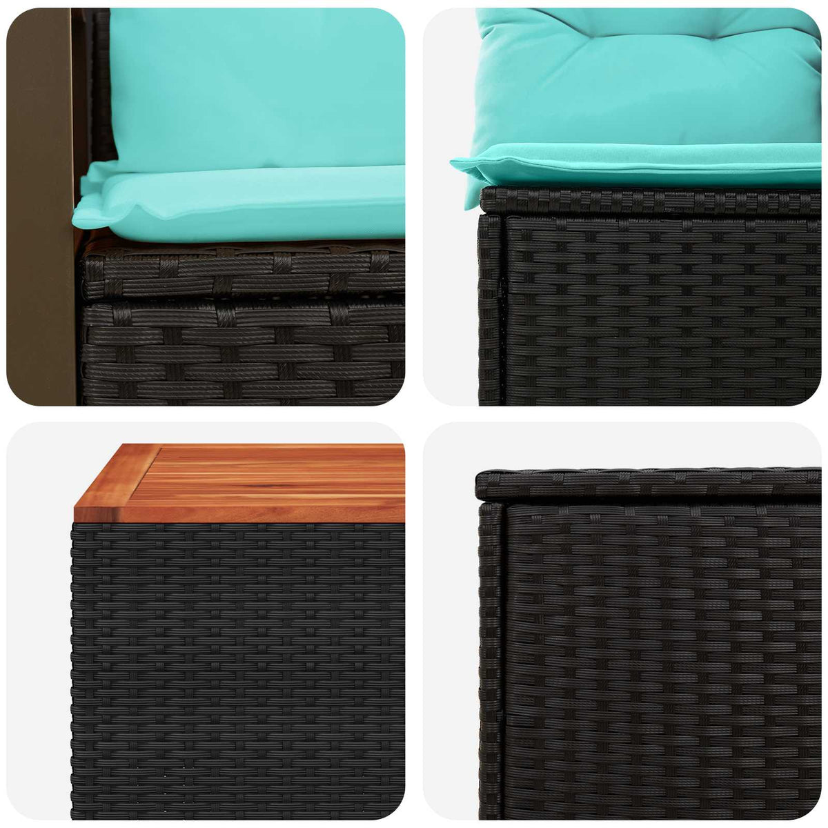 Set sofe 6 kom. Crna i Plava 55 x 55 x 37 cm