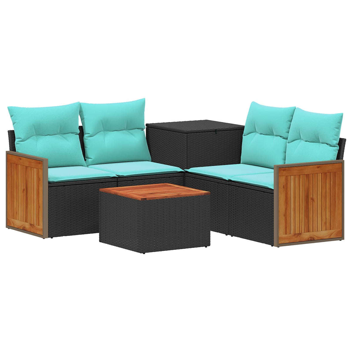 Set sofe 6 kom. Crna i Plava 55 x 55 x 37 cm