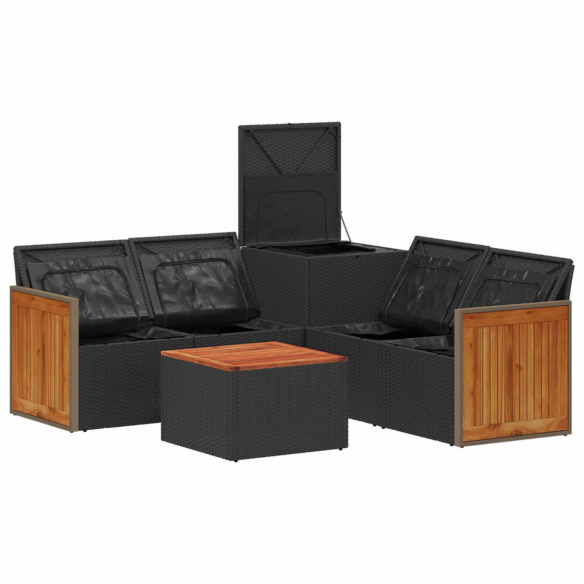Set sofe 6 kom. Crna i Plava 55 x 55 x 37 cm