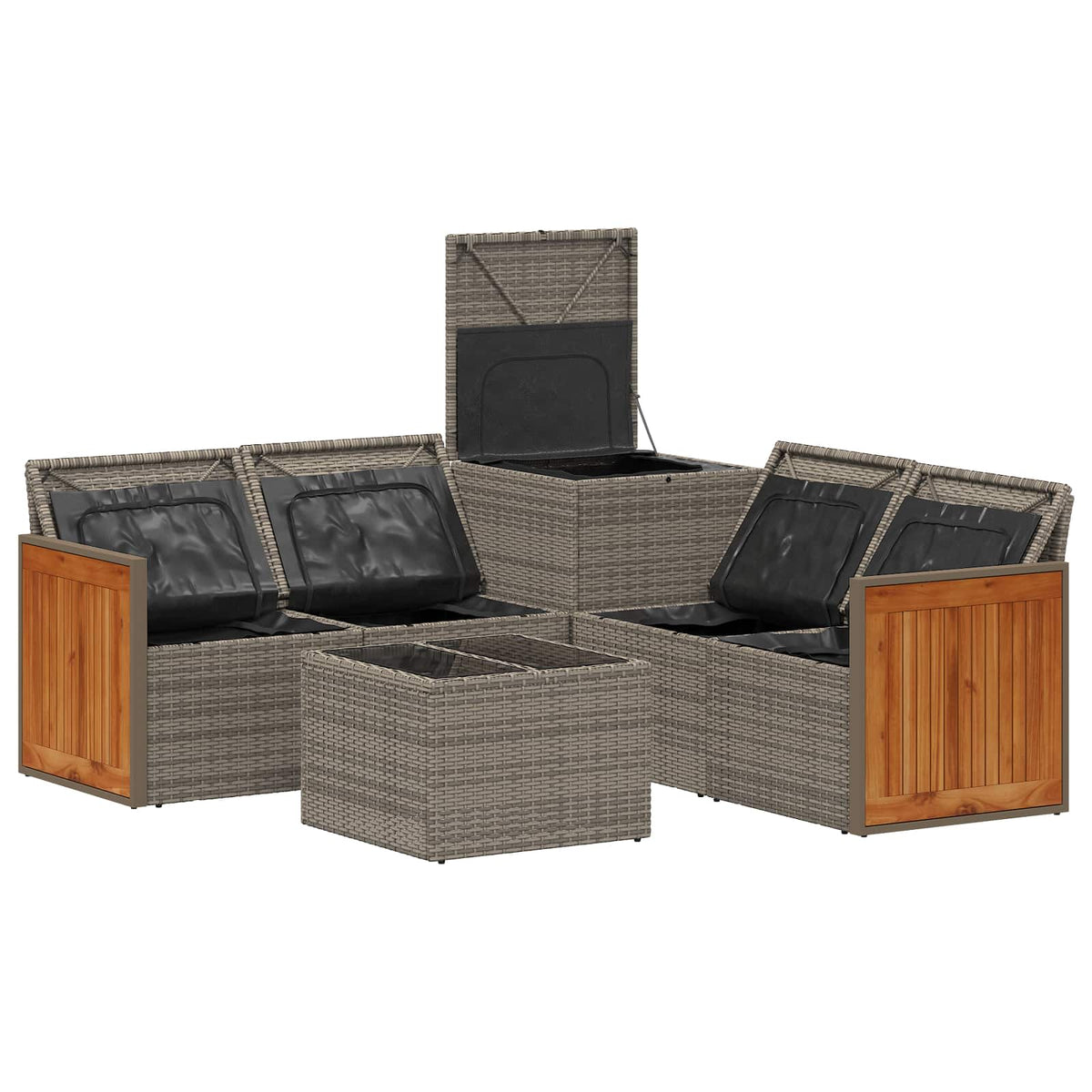 Set sofe 6 kom. Siva i tamnoplava 55 x 55 x 37 cm