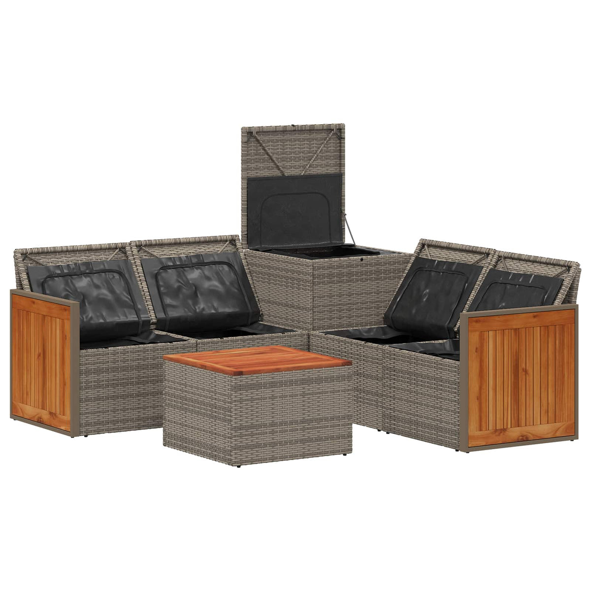 Set sofe 6 kom. Siva i tamnoplava 55 x 55 x 37 cm