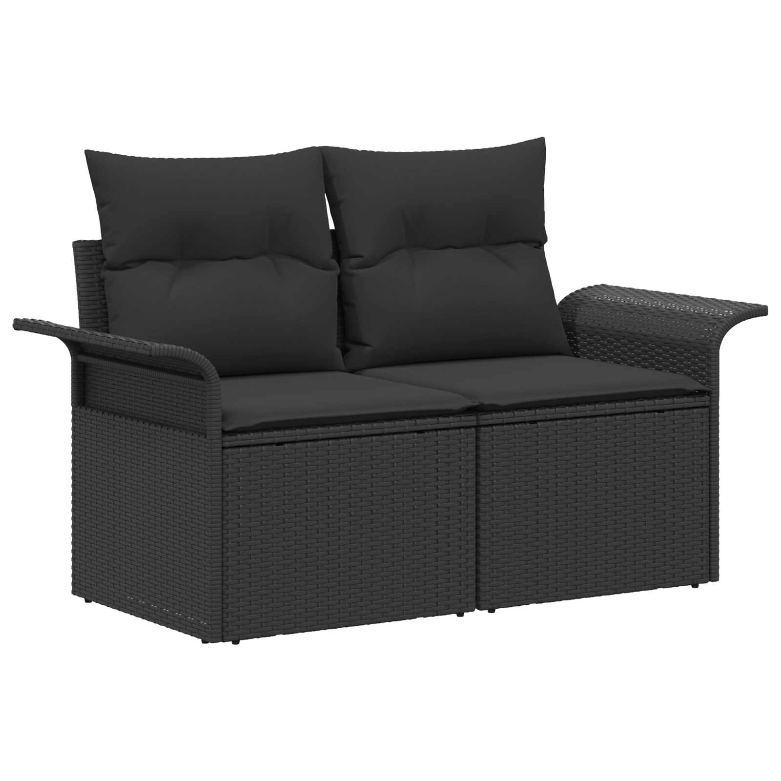 Set sofe 5 kom. Crna Poli Rattan i čelik