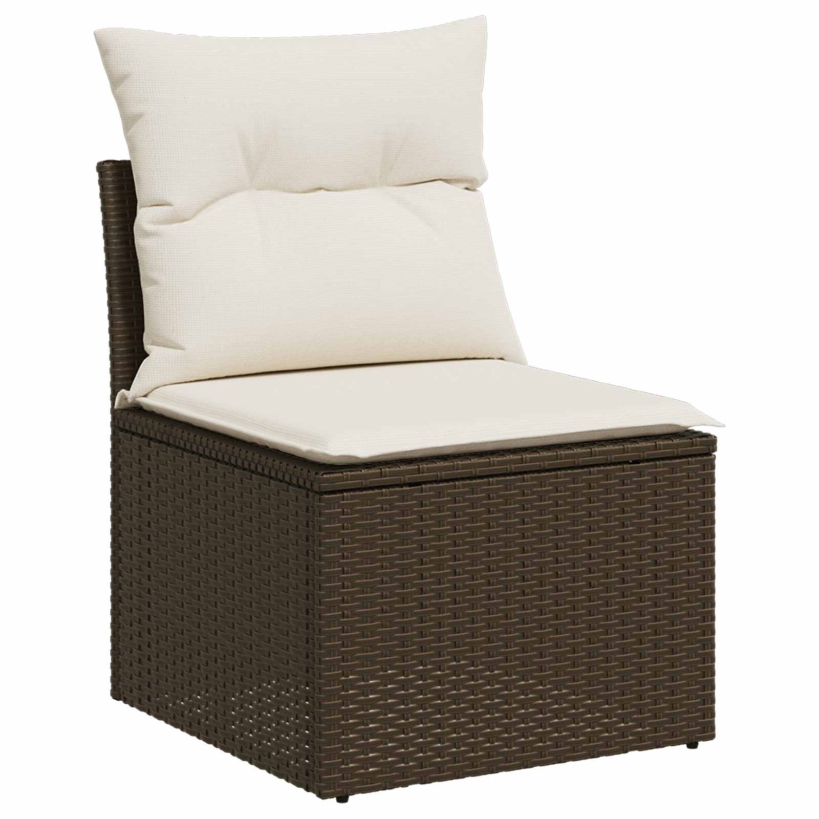 Set sofe 5 kom. Smeđa i krem bijela Poli Rattan i čelik