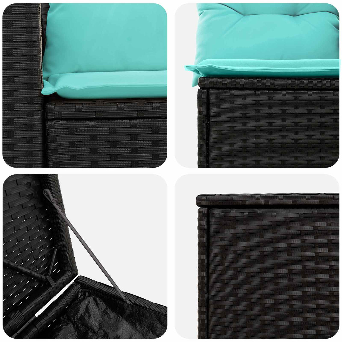Set sofe 5 kom. Crna i Plava 179 x 179 x 85 cm