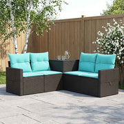 Set sofe 5 kom. Crna i Plava 179 x 179 x 85 cm