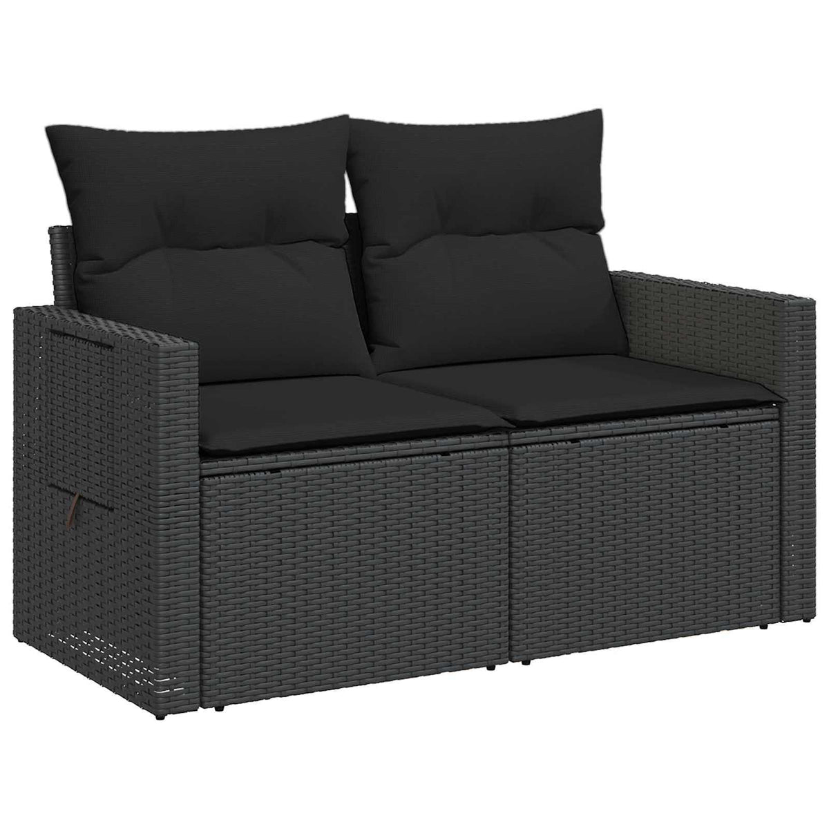 Set sofe 5 kom. Crna Poli Rattan i čelik