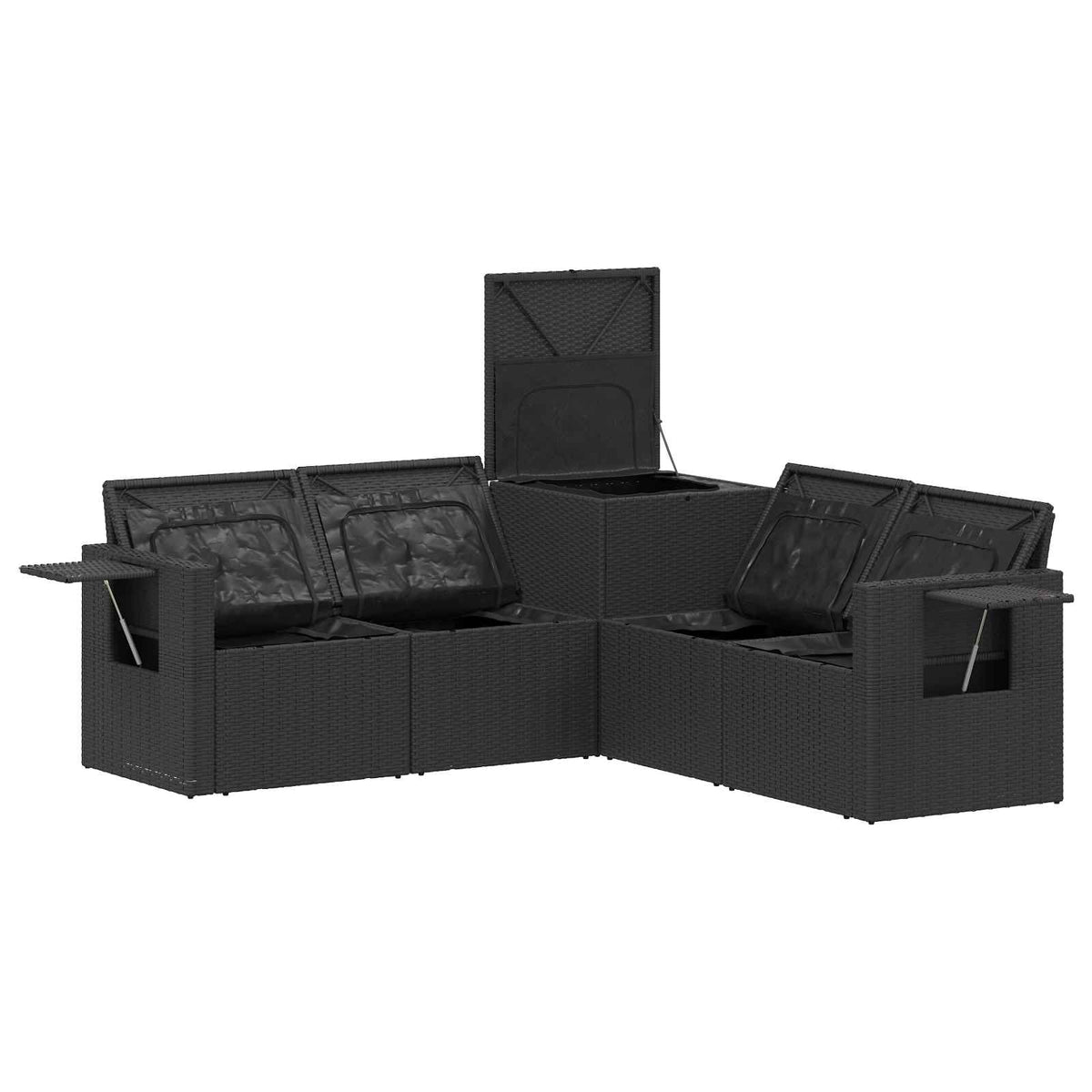 Set sofe 5 kom. Crna i Plava 179 x 179 x 85 cm