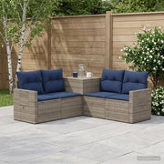 Set sofe 5 kom. Siva i tamnoplava 179 x 179 x 85 cm