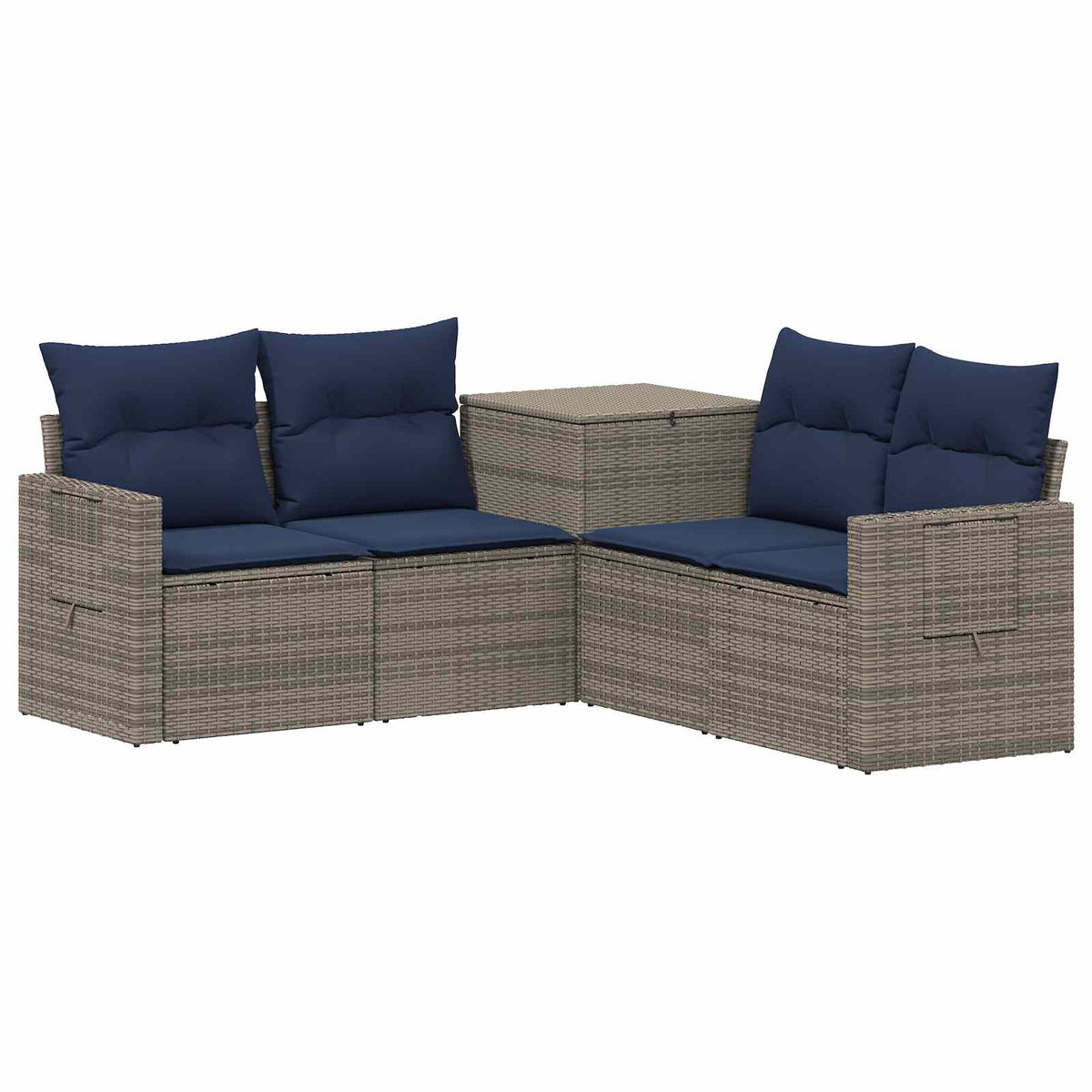 Set sofe 5 kom. Siva i tamnoplava 179 x 179 x 85 cm