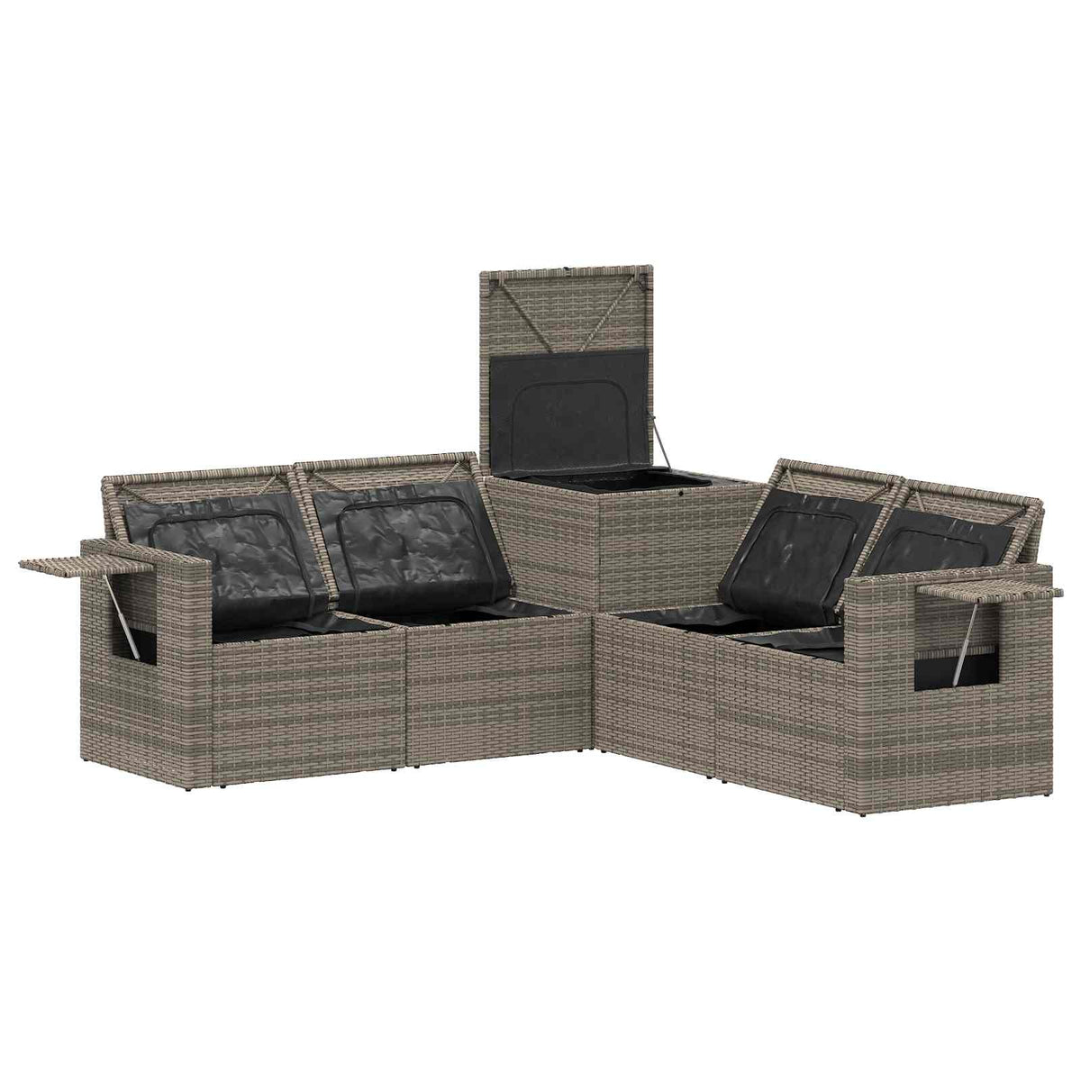 Set sofe 5 kom. Siva i tamnoplava 179 x 179 x 85 cm