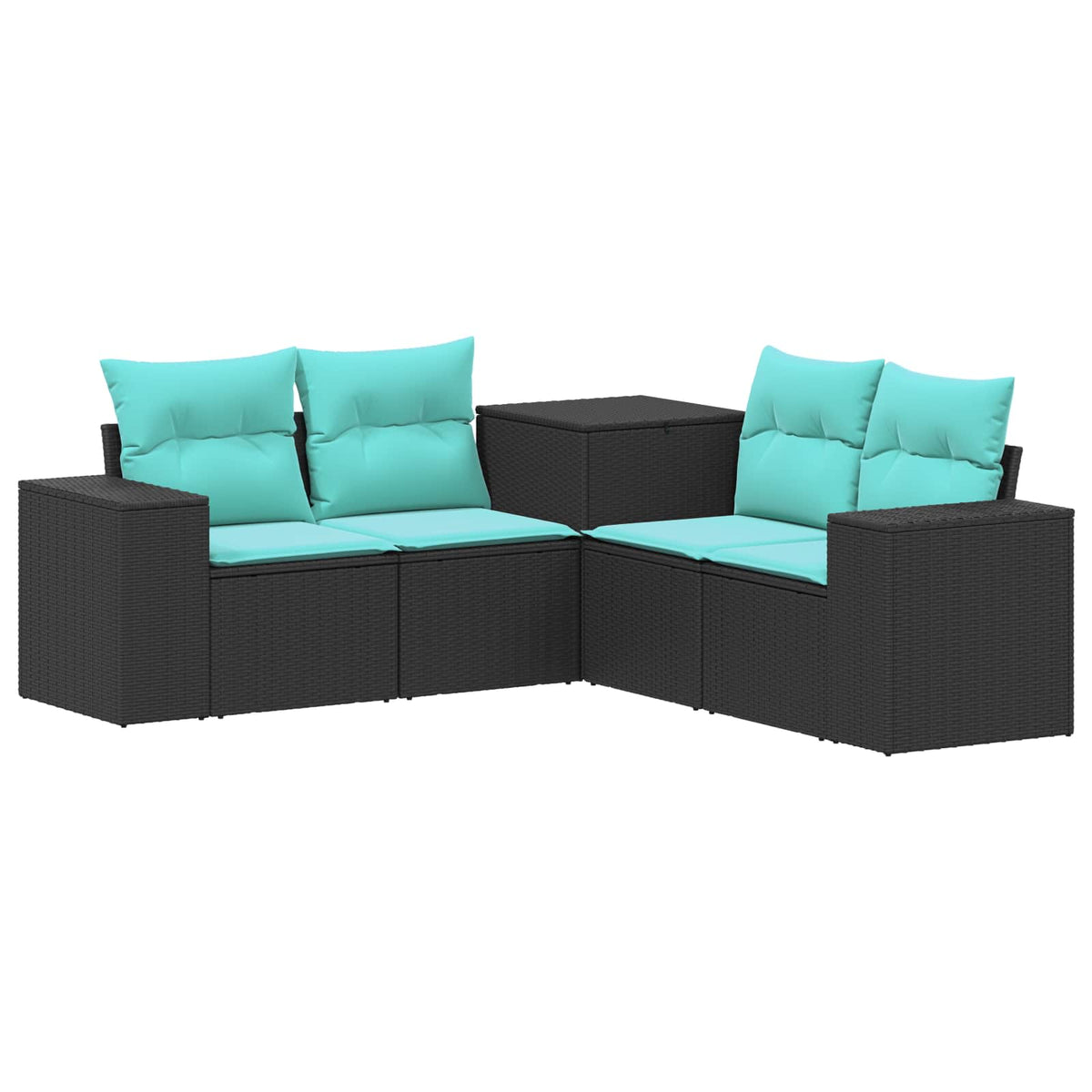 Set sofe 5 kom. Crna i Plava 200 x 200 x 85 cm