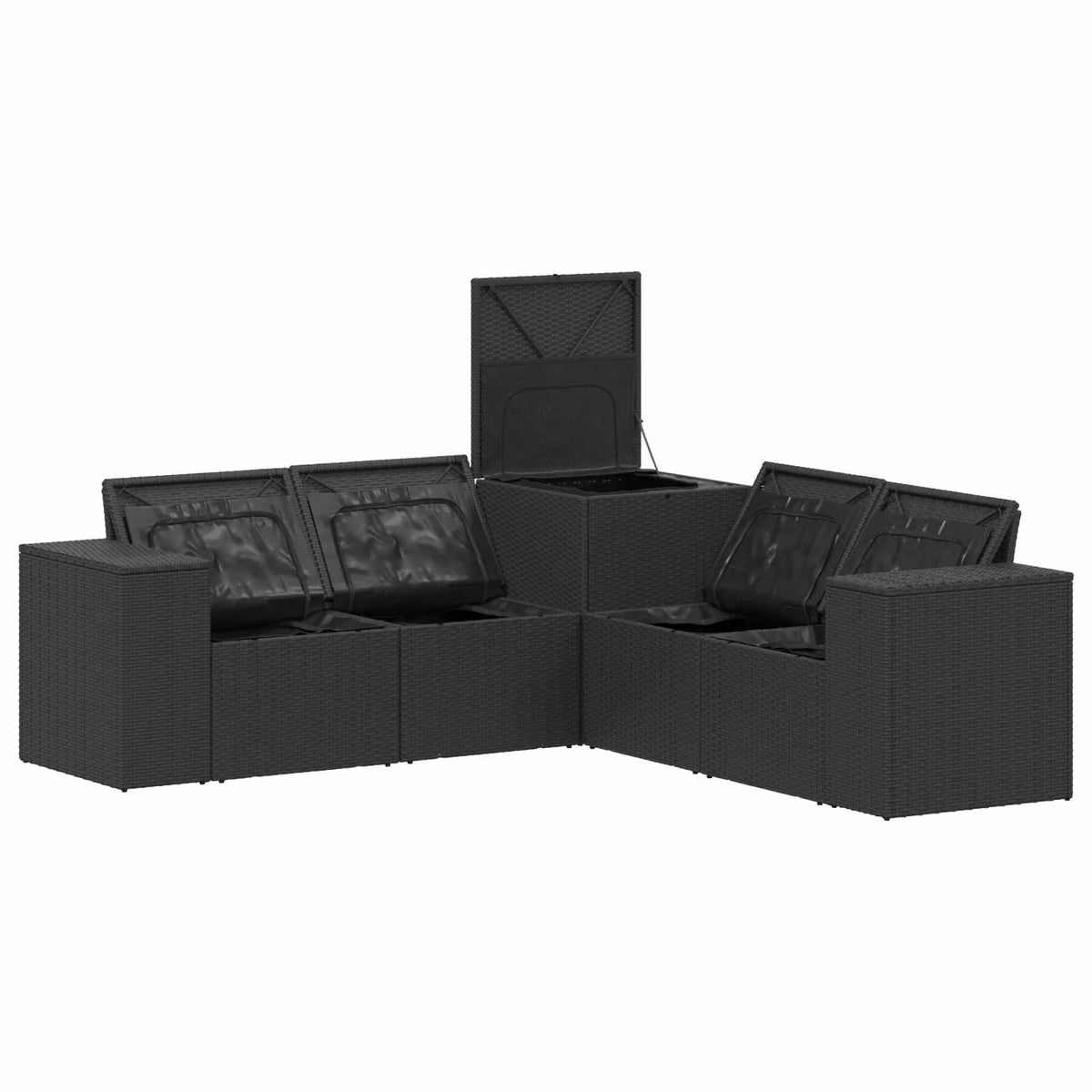 Set sofe 5 kom. Crna i Plava 200 x 200 x 85 cm