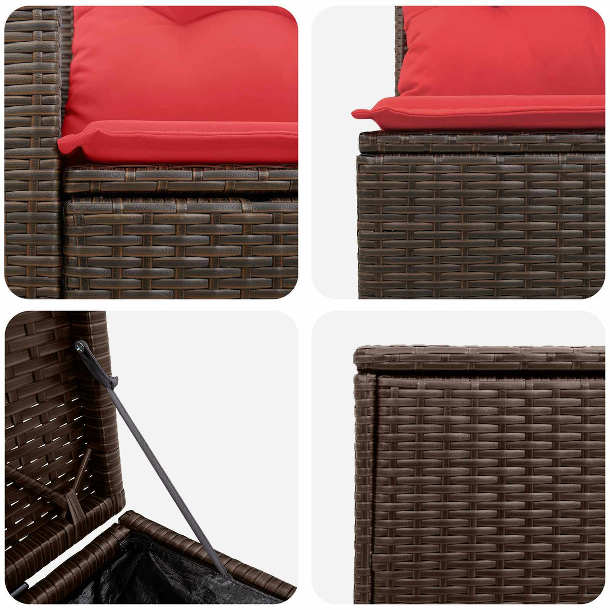 Set sofe 5 kom. Smeđa i crvena 200 x 200 x 85 cm
