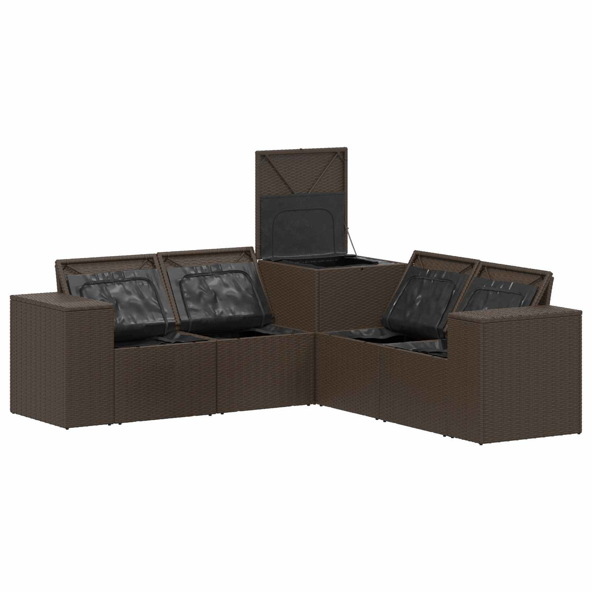 Set sofe 5 kom. Smeđa i crvena 200 x 200 x 85 cm