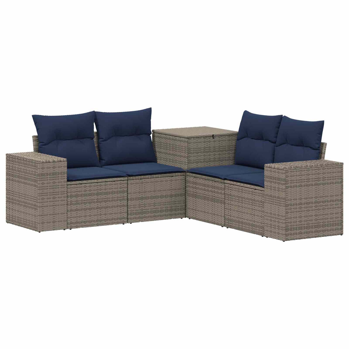 Set sofe 5 kom. Siva i tamnoplava 200 x 200 x 85 cm