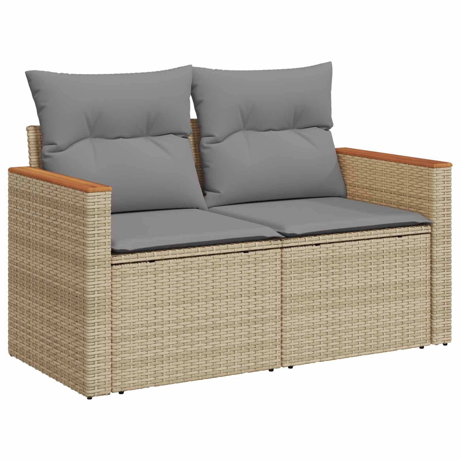 Set sofe 5 kom. Bež i svijetlo siva Poli Rattan i čelik