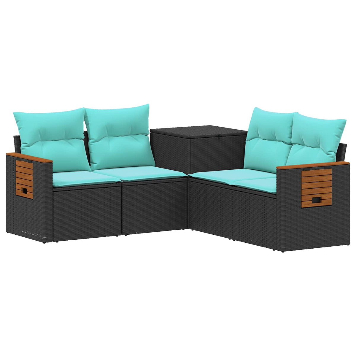 Set sofe 5 kom. Crna i Plava 179 x 179 x 85 cm
