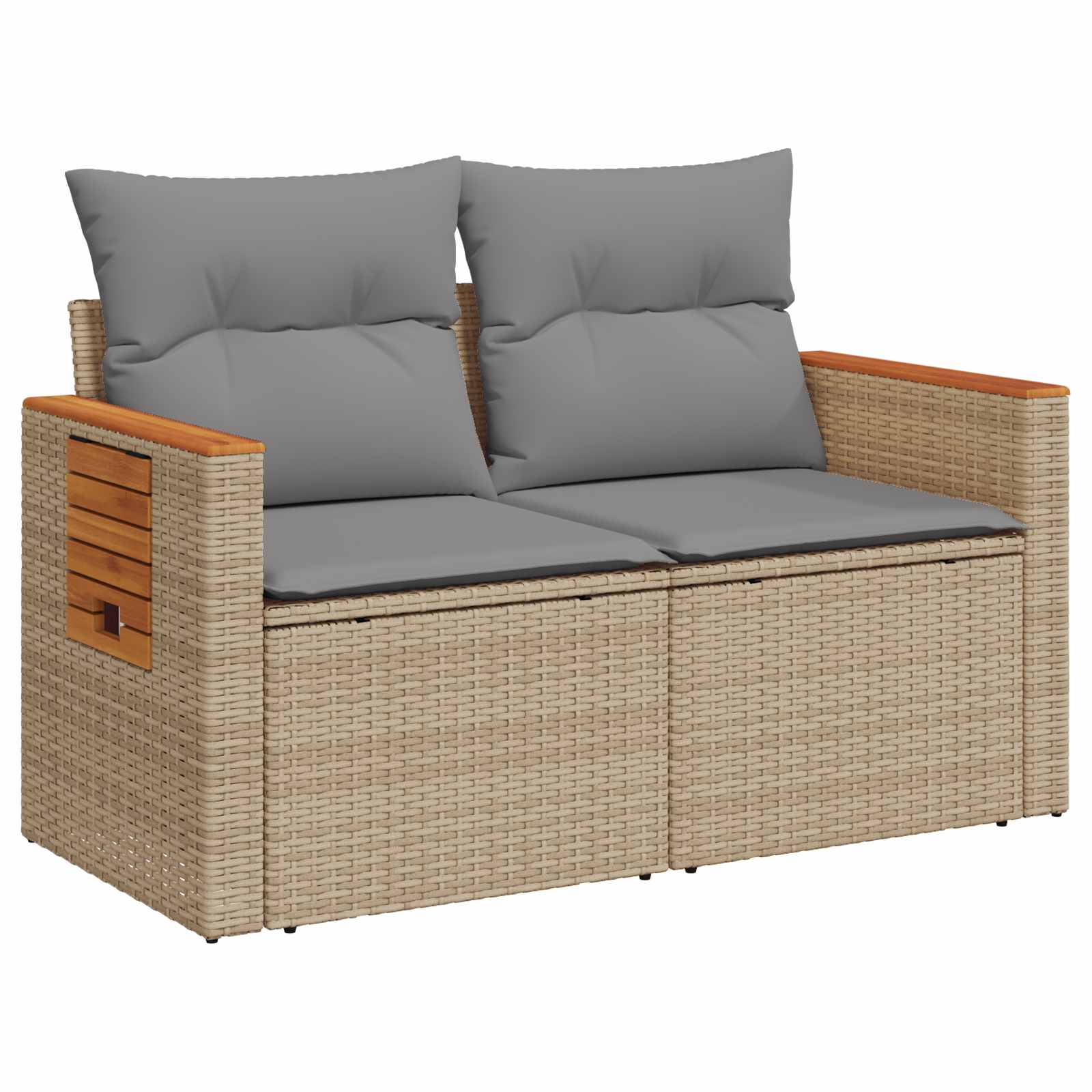 Set sofe 5 kom. Bež i svijetlo siva Poli Rattan i čelik