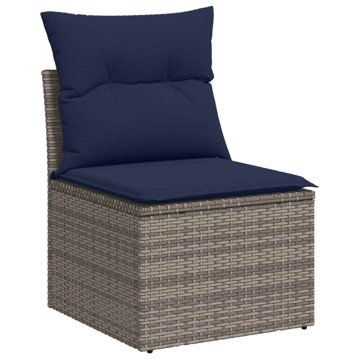 Set sofe 8 kom. Siva i tamnoplava Poli Rattan i čelik