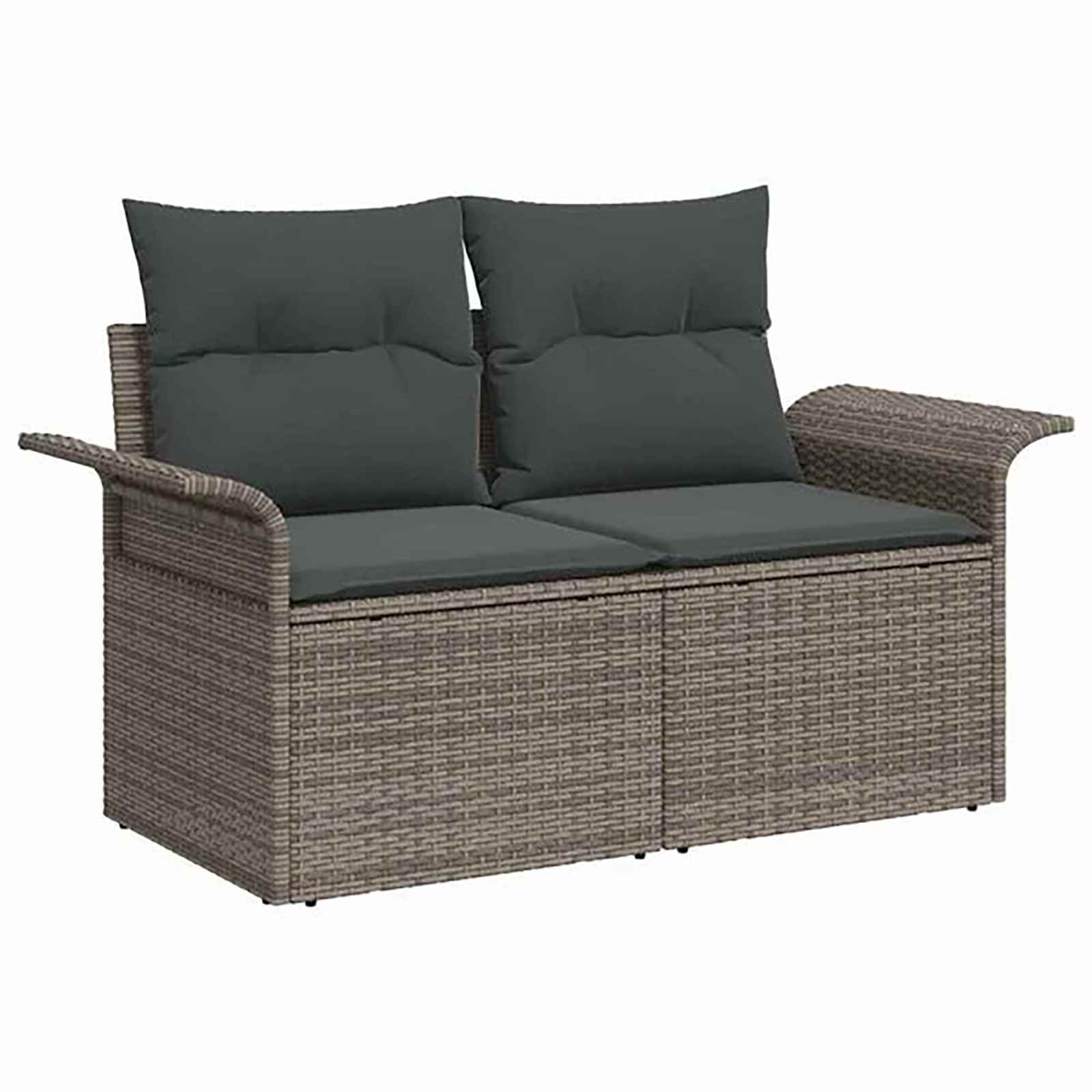 Set sofe 8 kom. Siva i tamno siva Poli Rattan i čelik