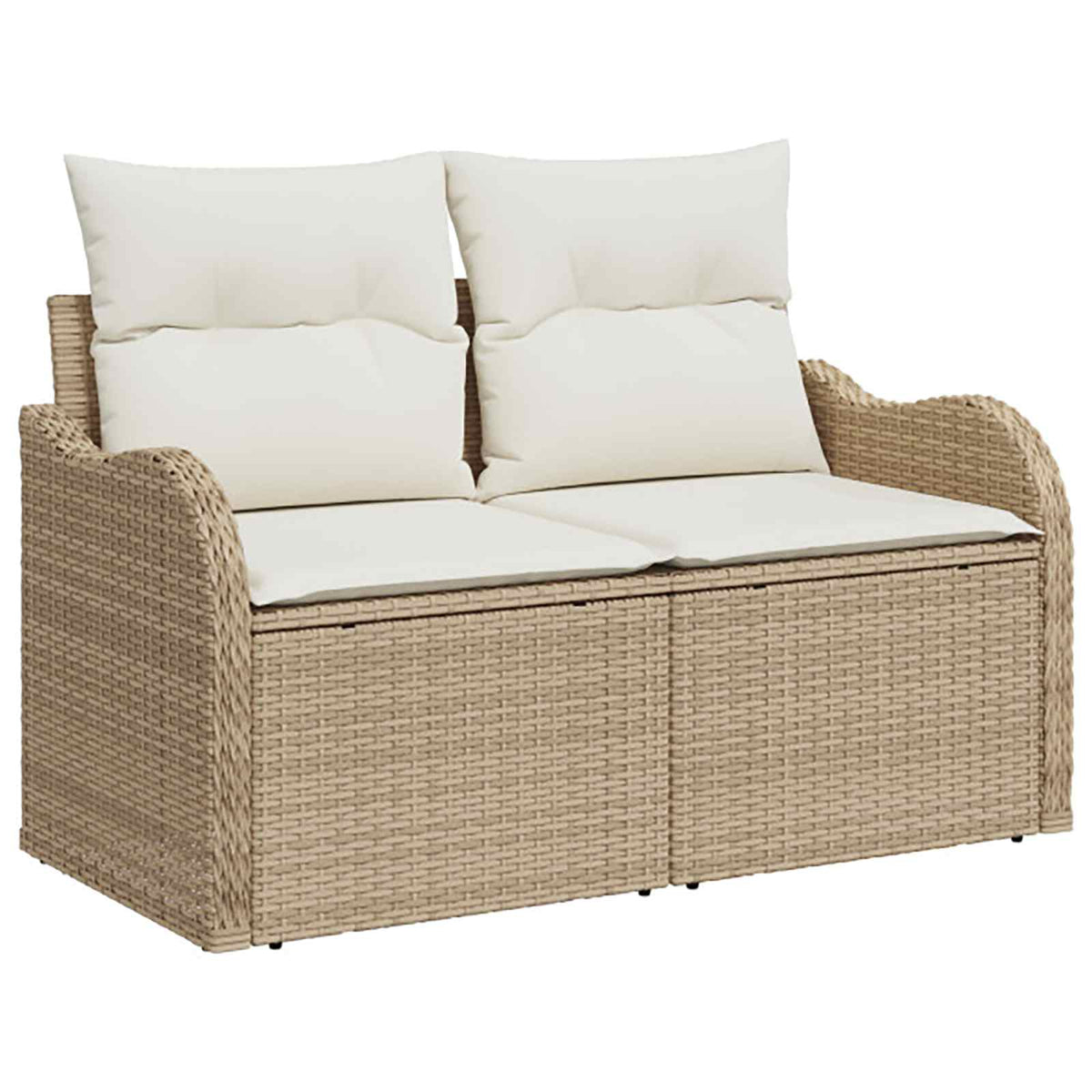 Set sofe 8 kom. Bež i krem bijela Poli Rattan i čelik