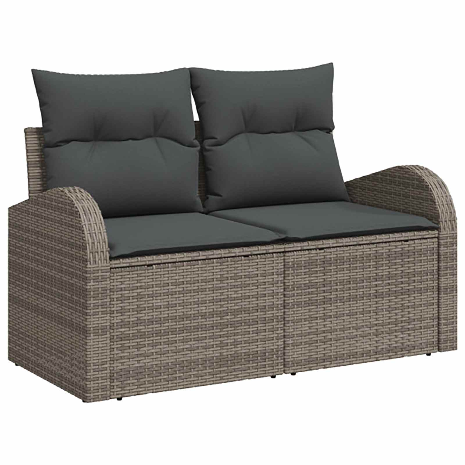 Set sofe 8 kom. Siva i tamno siva Poli Rattan i čelik