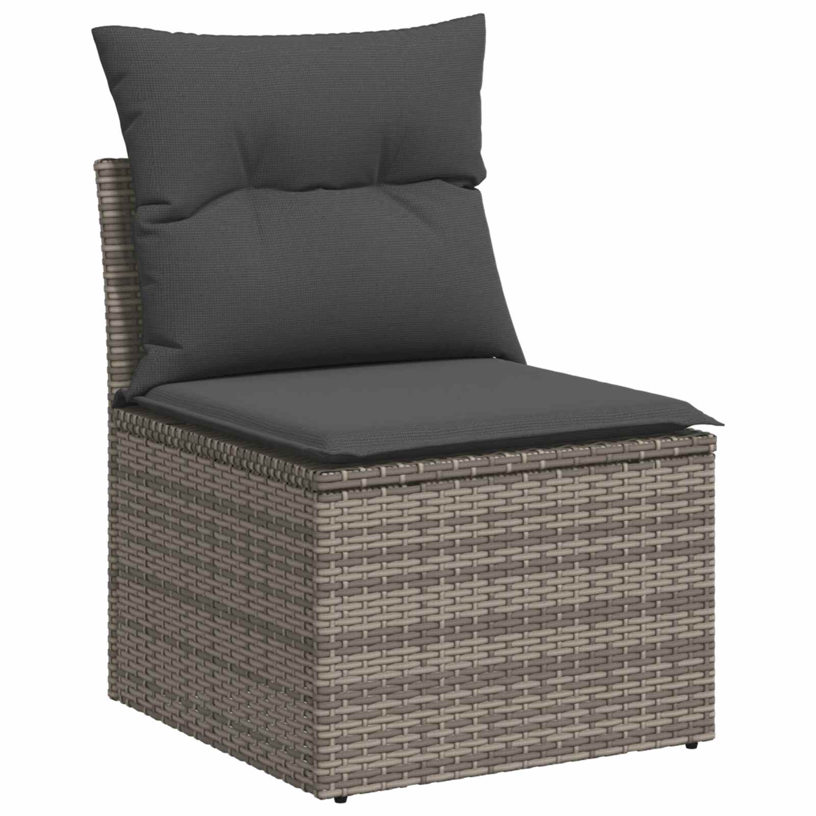 Set sofe 8 kom. Siva i tamno siva Poli Rattan i čelik