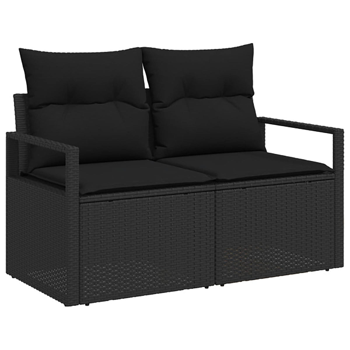 Set sofe 8 kom. Crna Poli Rattan i čelik