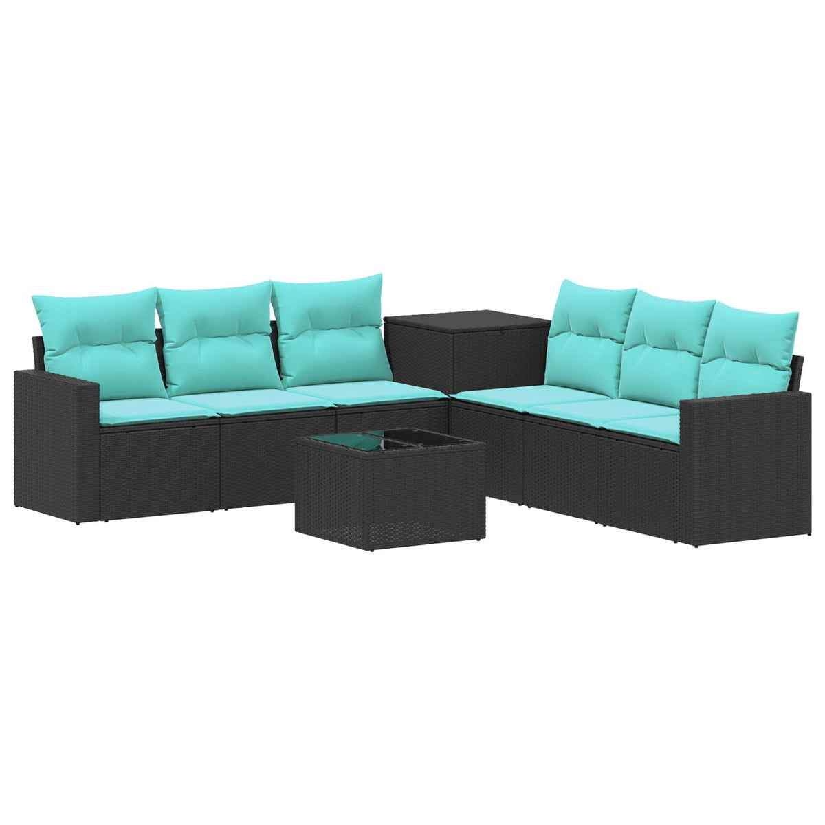 Set sofe 8 kom. Crna i Plava 55 x 55 x 37 cm