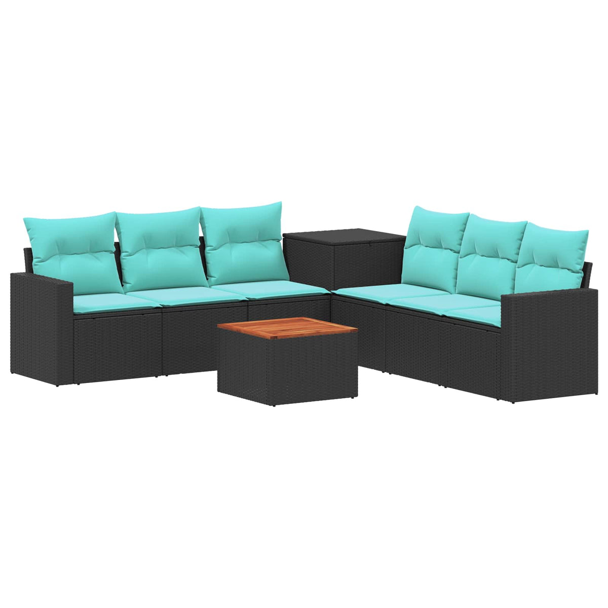 Set sofe 8 kom. Crna i Plava 55 x 55 x 37 cm