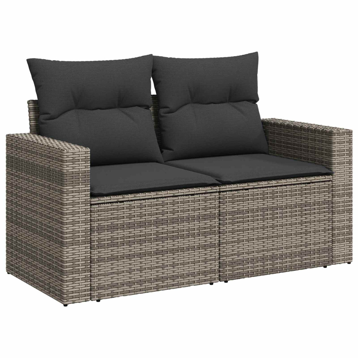 Set sofe 8 kom. Siva i tamno siva Poli Rattan i čelik