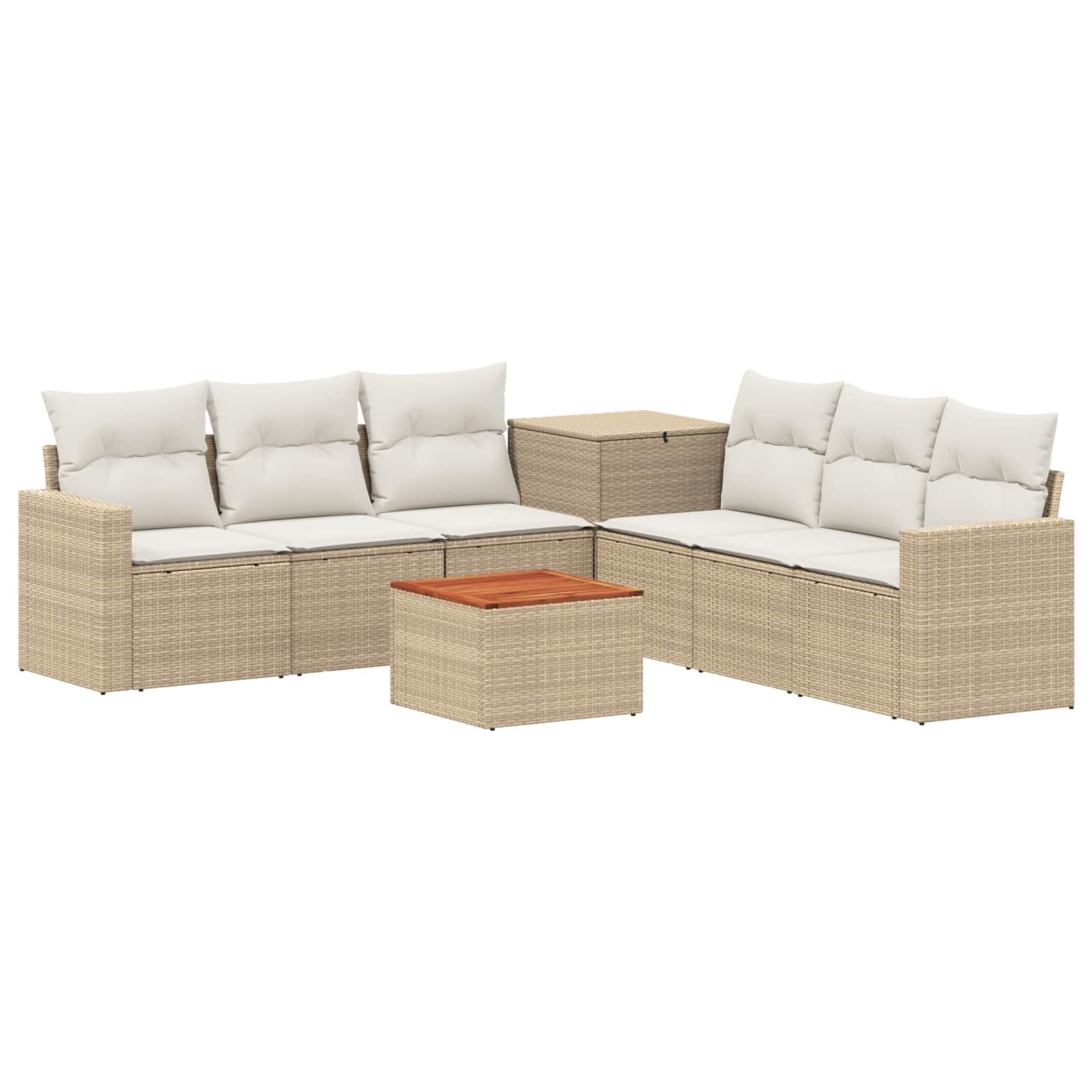 Set sofe 8 kom. Bež i krem bijela Poli Rattan i čelik