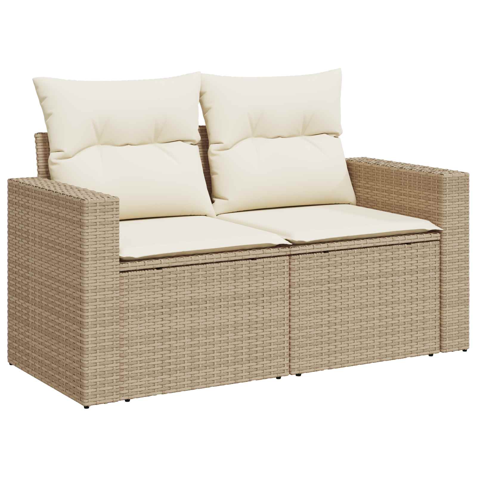 Set sofe 8 kom. Bež i krem bijela Poli Rattan i čelik