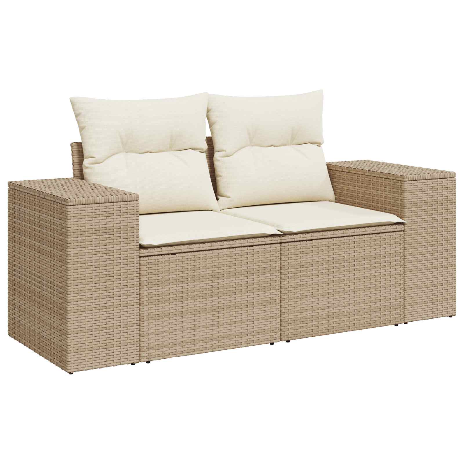 Set sofe 8 kom. Bež i krem bijela Poli Rattan i čelik