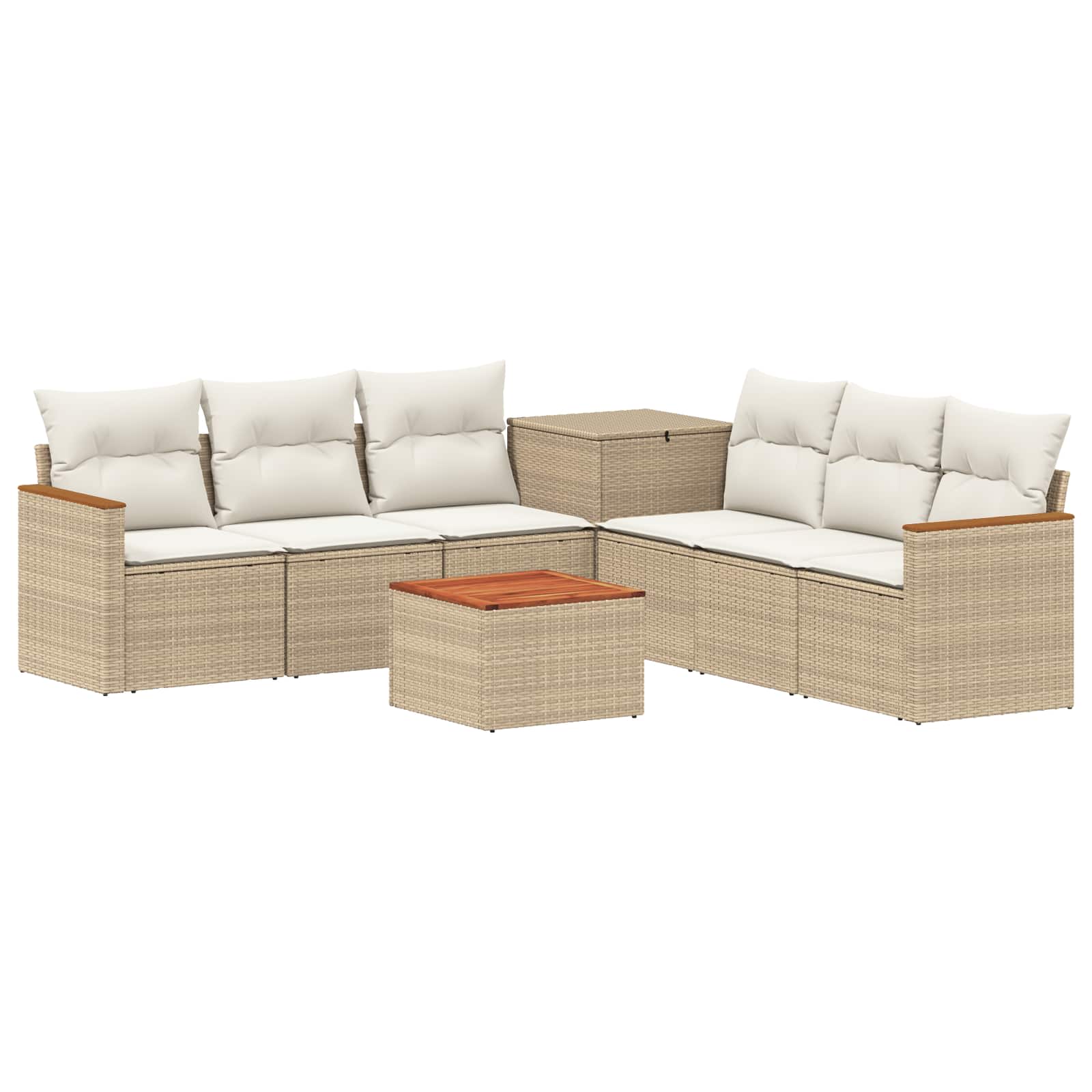 Set sofe 8 kom. Bež i krem bijela Poli Rattan i čelik